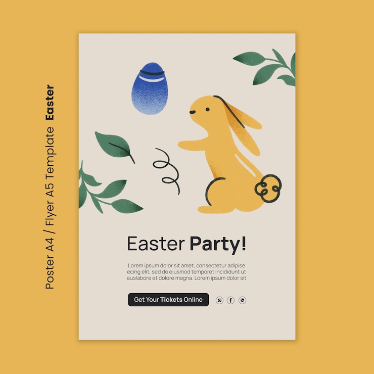 PSD gratuito modello di poster per la celebrazione della pasqua