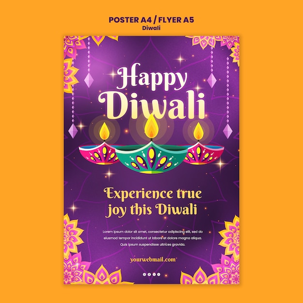 Modello di poster per la celebrazione di Diwali