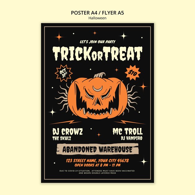 Modello di poster per la celebrazione di Halloween