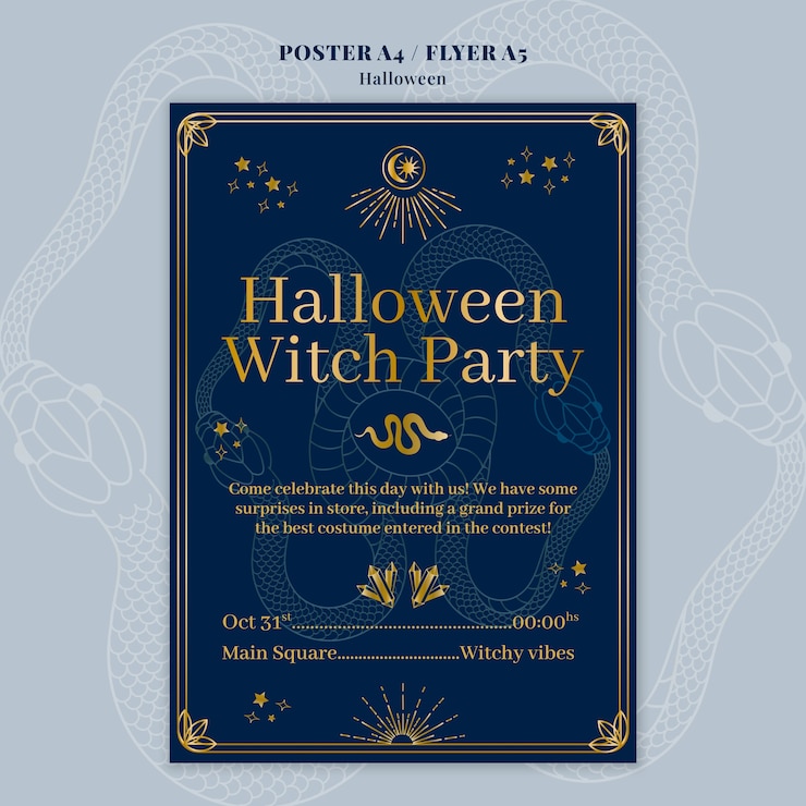 PSD gratuito modello di poster per la celebrazione di halloween