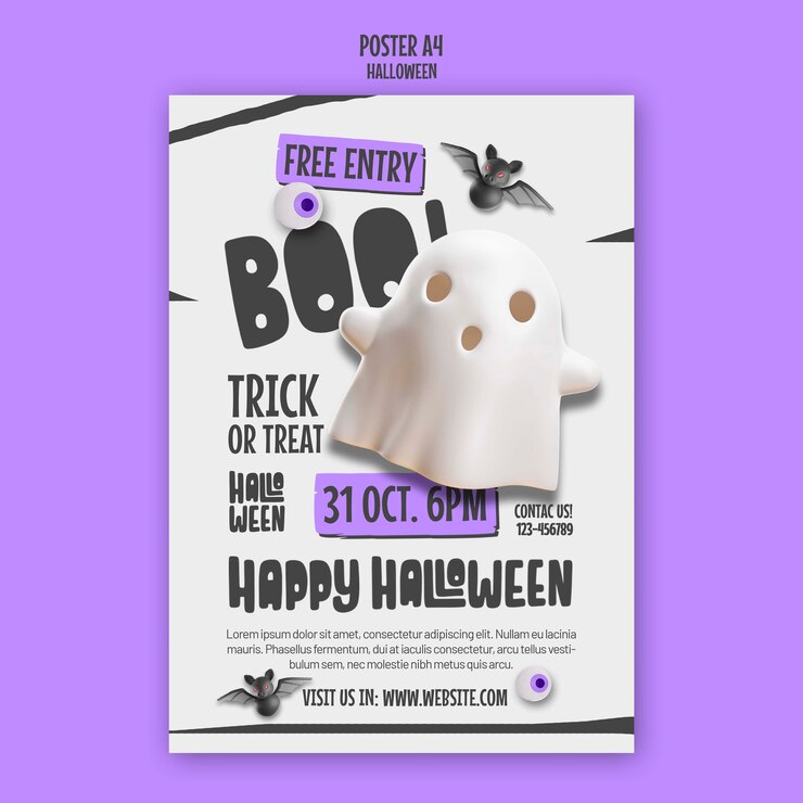 PSD gratuito modello di poster per la celebrazione di halloween