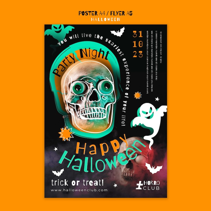 PSD gratuito modello di poster per la celebrazione di halloween