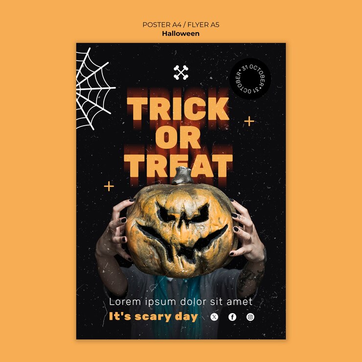 PSD gratuito modello di poster per la celebrazione di halloween