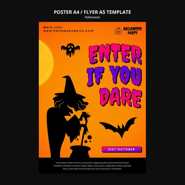 Modello di poster per la celebrazione di Halloween