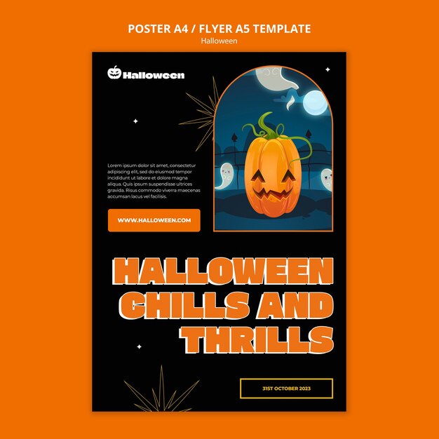 Modello di poster per la celebrazione di Halloween