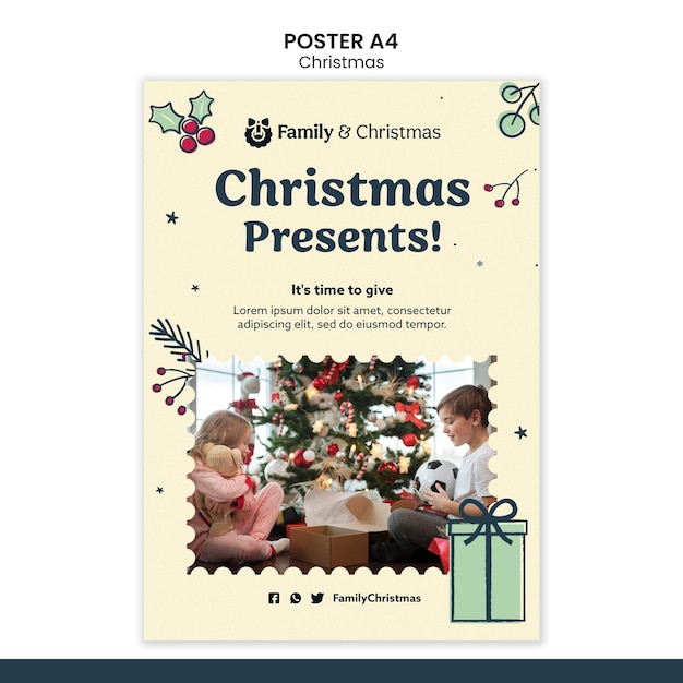 Modello di poster per la celebrazione di Natale