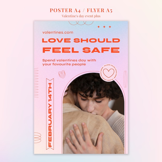Modello di poster per la celebrazione di San Valentino