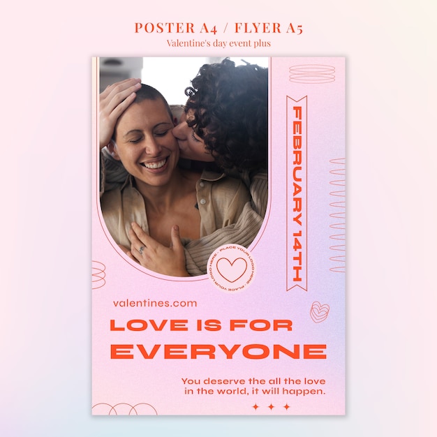 Modello di poster per la celebrazione di San Valentino
