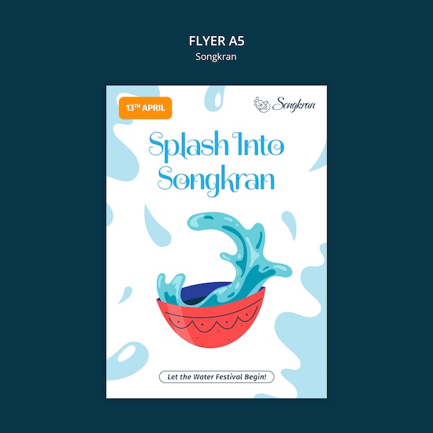 Modello di poster per la celebrazione di Songkran