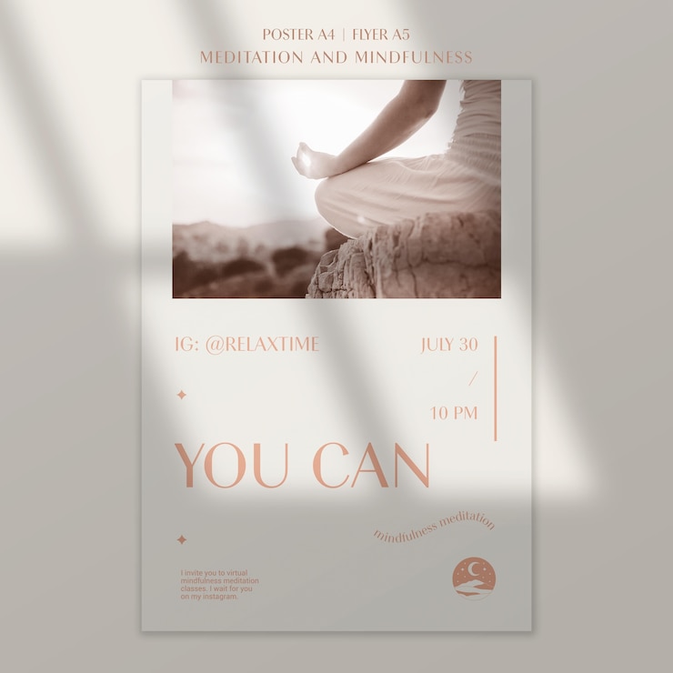 PSD gratuito modello di poster per la contemplazione