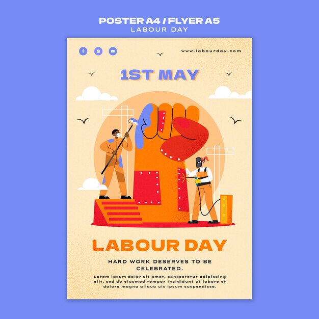 Modello di poster per la festa del lavoro