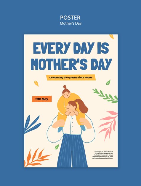 Modello di poster per la festa della mamma