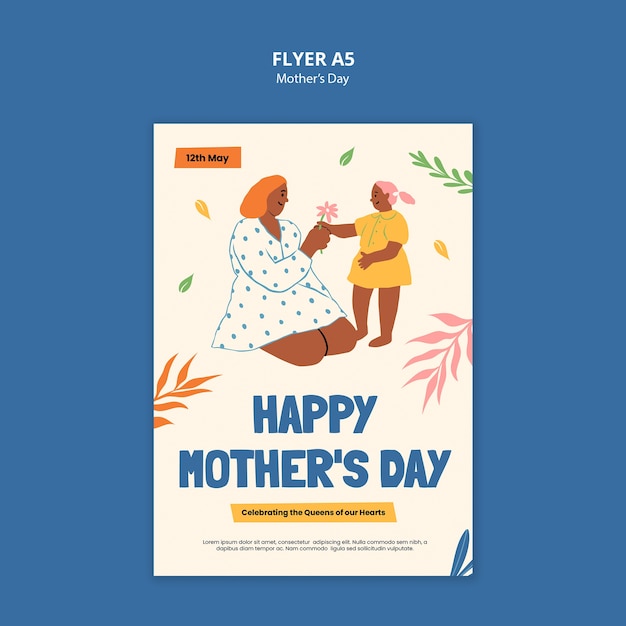 Modello di poster per la festa della mamma