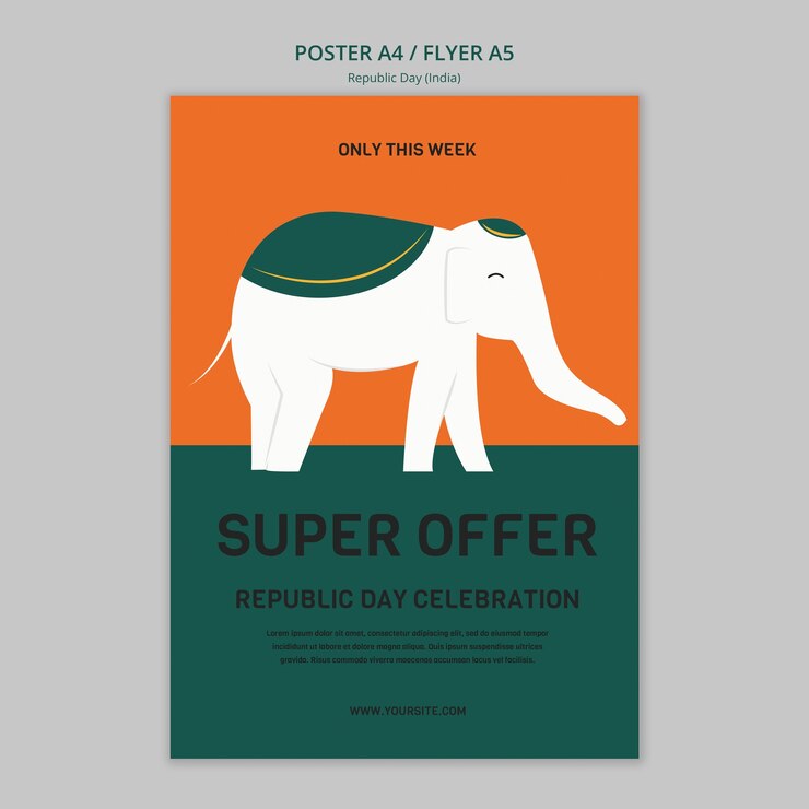 PSD gratuito modello di poster per la festa della repubblica indiana
