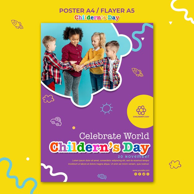 Modello di poster per la giornata dei bambini