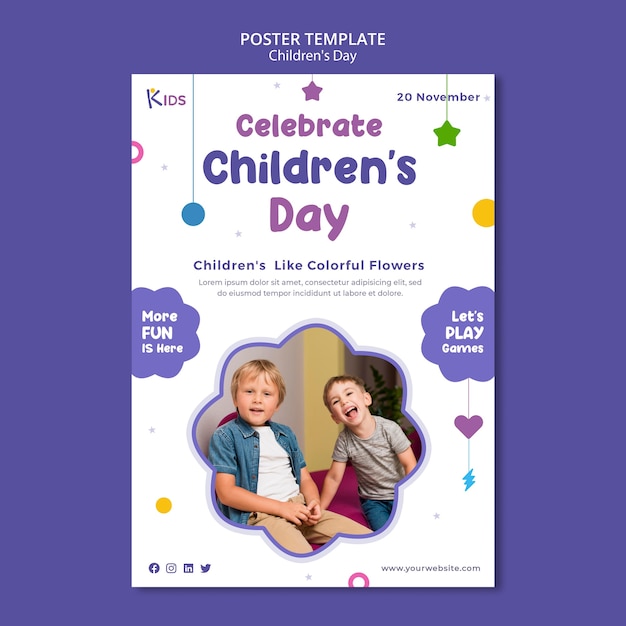 Modello di poster per la giornata dei bambini