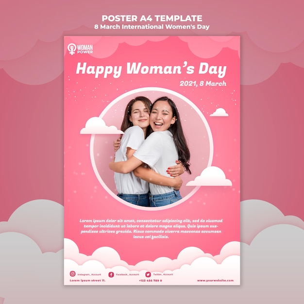 Modello di poster per la giornata internazionale della donna
