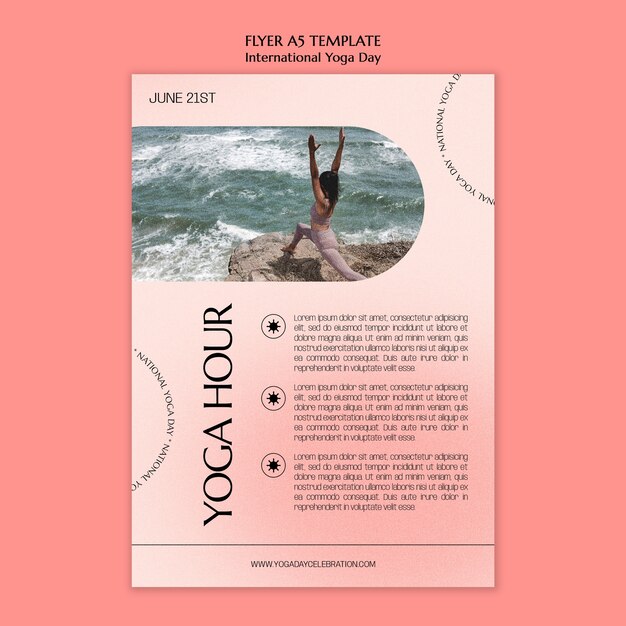 Modello di poster per la giornata internazionale dello yoga