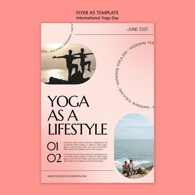 Modello di poster per la giornata internazionale dello yoga