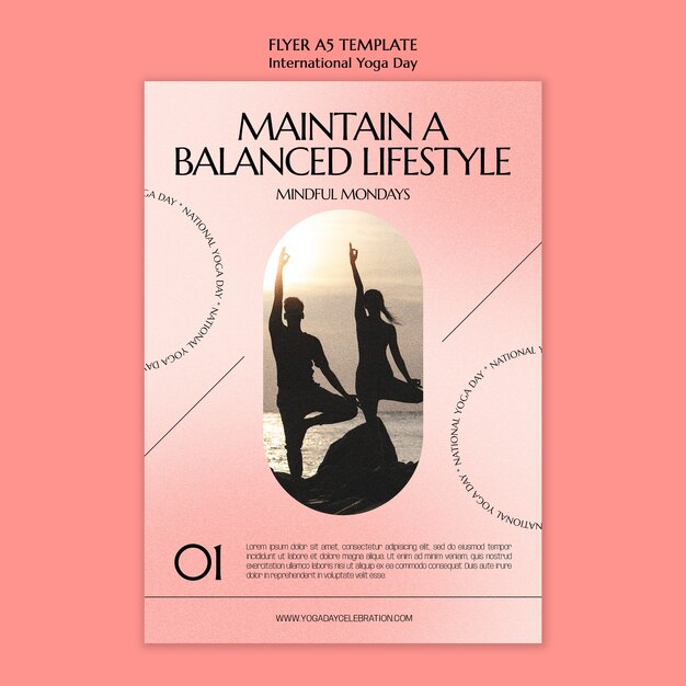 Modello di poster per la giornata internazionale dello yoga