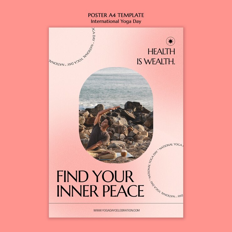PSD gratuito modello di poster per la giornata internazionale dello yoga