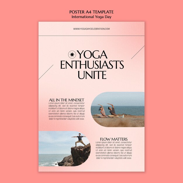 Modello di poster per la giornata internazionale dello yoga