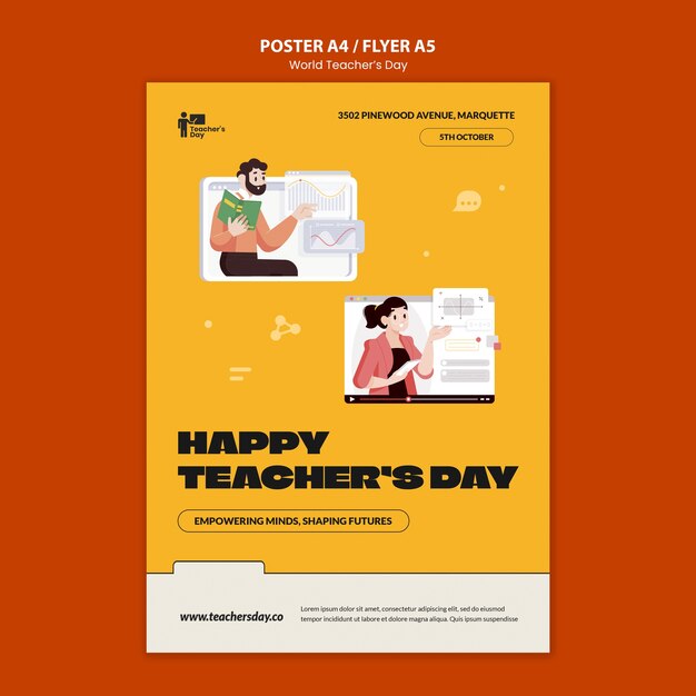 Modello di poster per la Giornata Mondiale degli Insegnanti