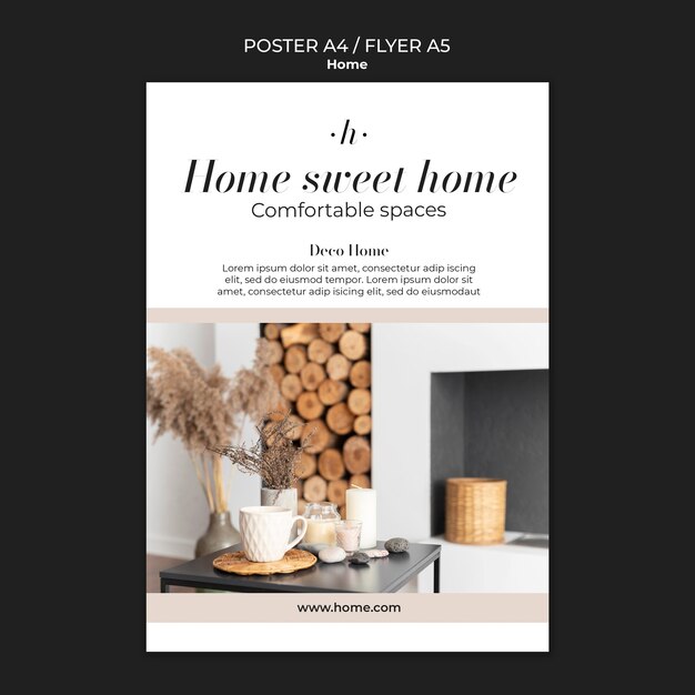 Modello di poster per la progettazione della casa
