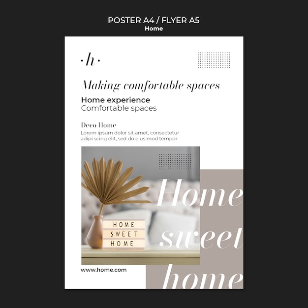 Modello di poster per la progettazione della casa