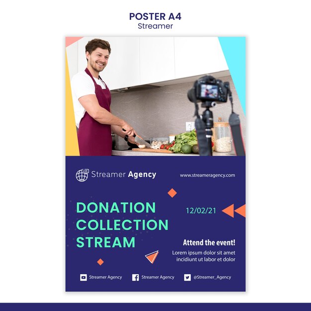 Modello di poster per lo streaming di contenuti online