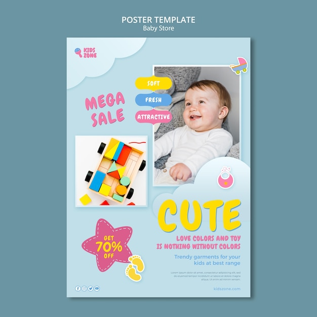 Modello di poster per negozi di bambini