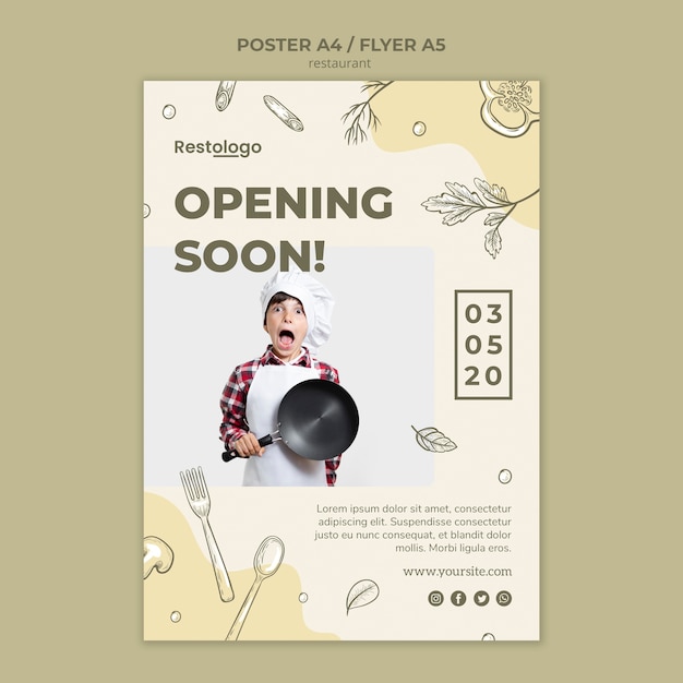 Modello di poster per ristorante