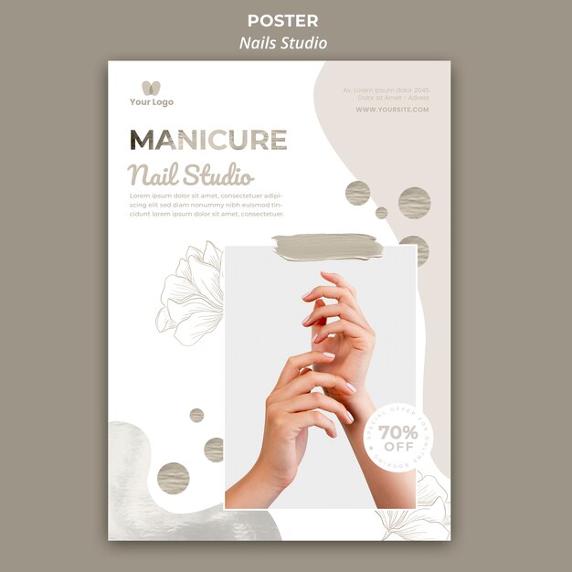 Modello di poster per salone di bellezza