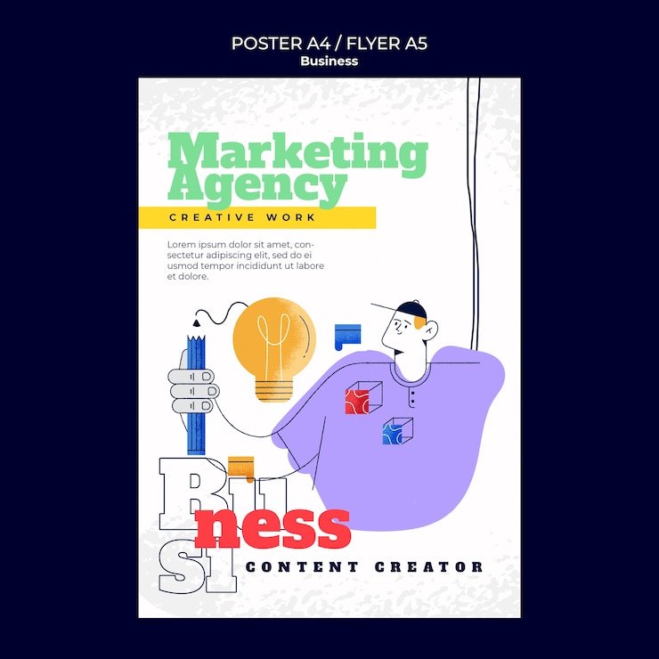 PSD gratuito modello di poster per soluzioni commerciali