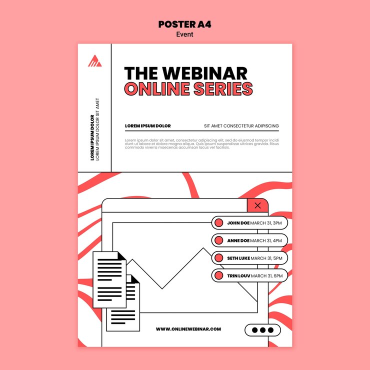PSD gratuito modello di poster per webinar online di eventi