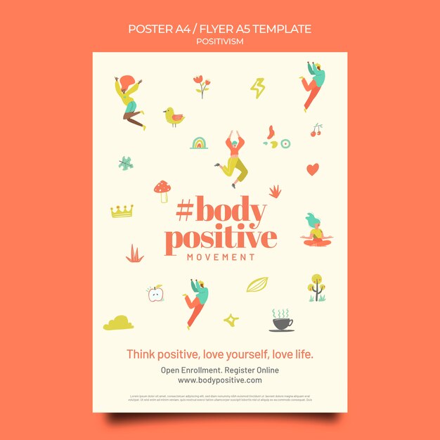 Modello di poster positivo per il corpo