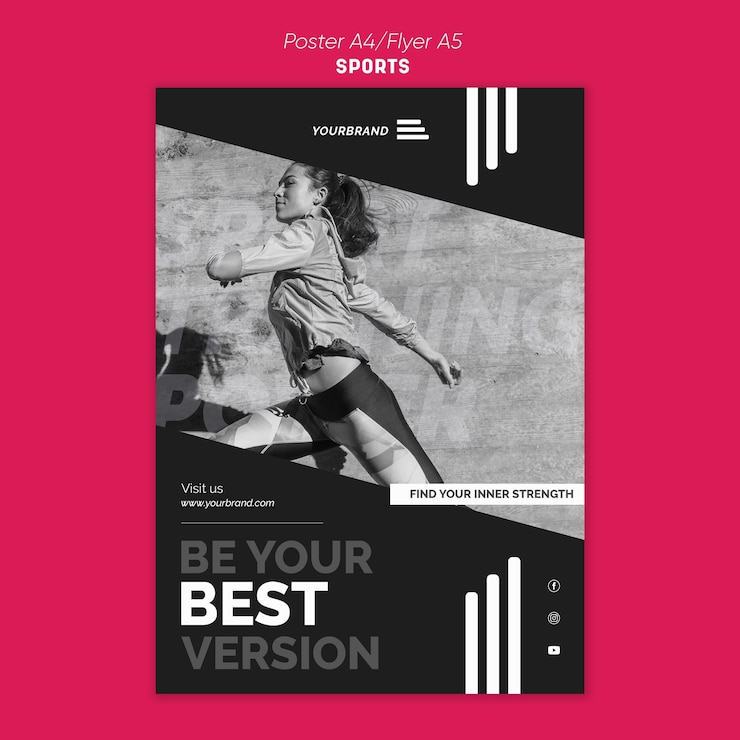 PSD gratuito modello di poster pubblicitario sportivo