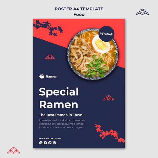 Modello di poster speciale ramen