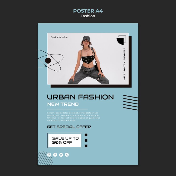 PSD gratuito modello di poster sulle tendenze della moda