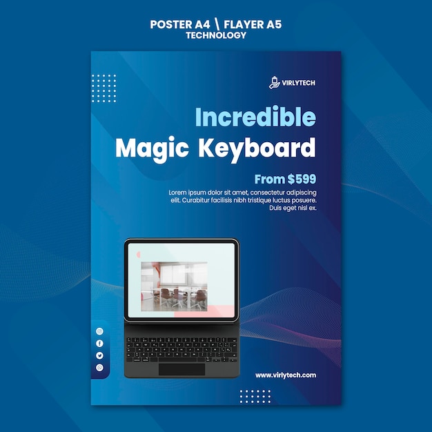 Modello di poster tecnologico