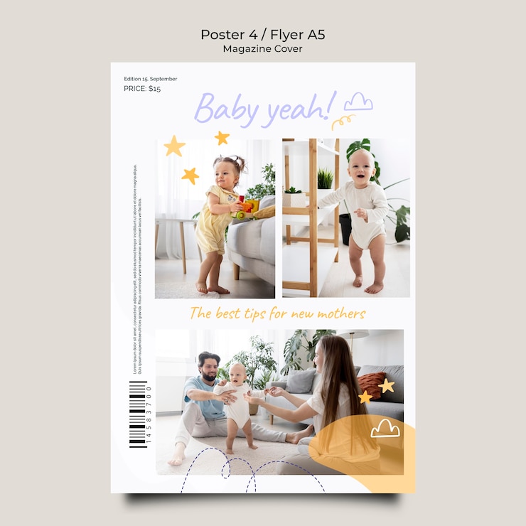 PSD gratuito modello di poster verticale aziendale rivista
