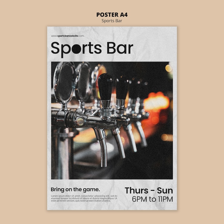 PSD gratuito modello di poster verticale della barra sportiva