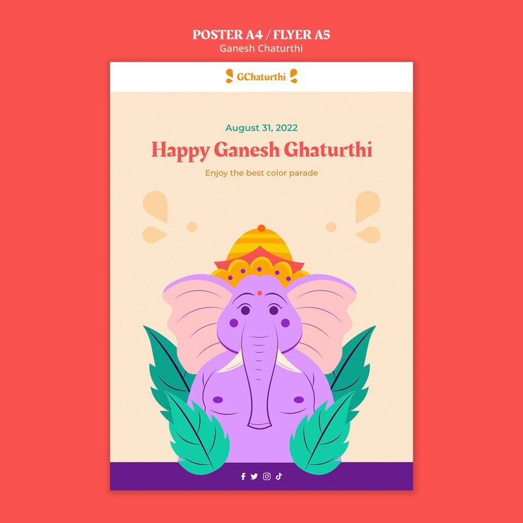 PSD gratuito modello di poster verticale ganesh chaturthi