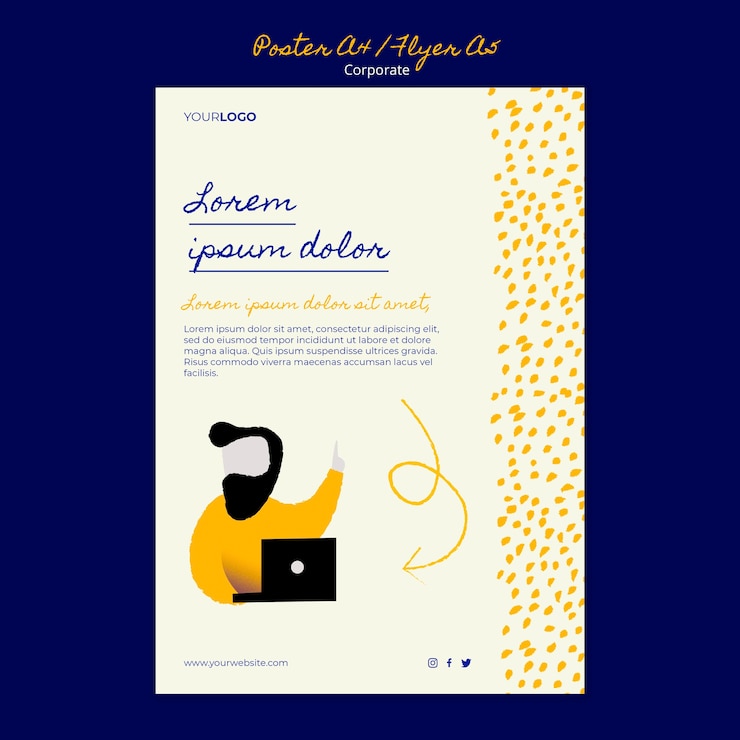 PSD gratuito modello di poster verticale per affari aziendali