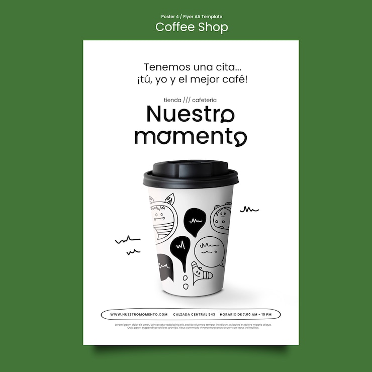 PSD gratuito modello di poster verticale per caffetteria
