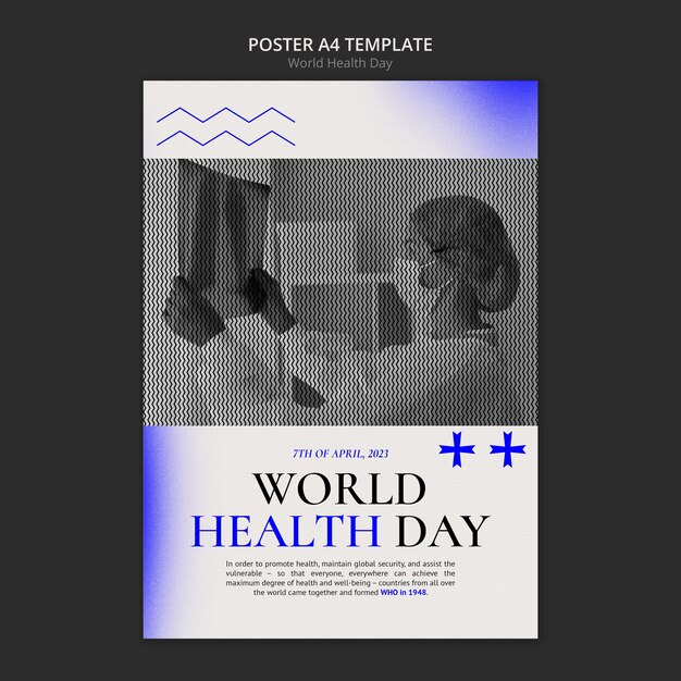 Modello di poster verticale per la celebrazione della giornata mondiale della salute