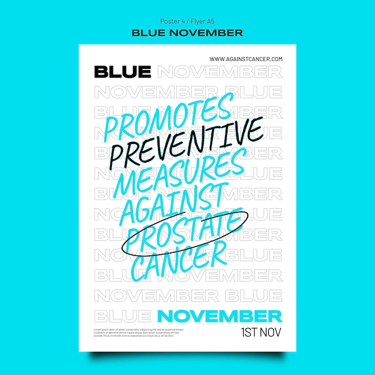 PSD gratuito modello di poster verticale per la celebrazione di novembre blu