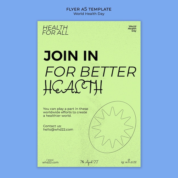 Modello di poster verticale per la giornata mondiale della salute