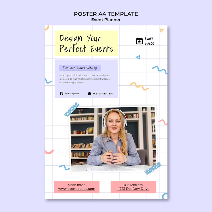 PSD gratuito modello di poster verticale per organizzatore di eventi