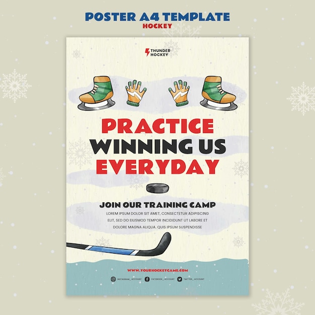 Modello di poster vincente dell'hockey